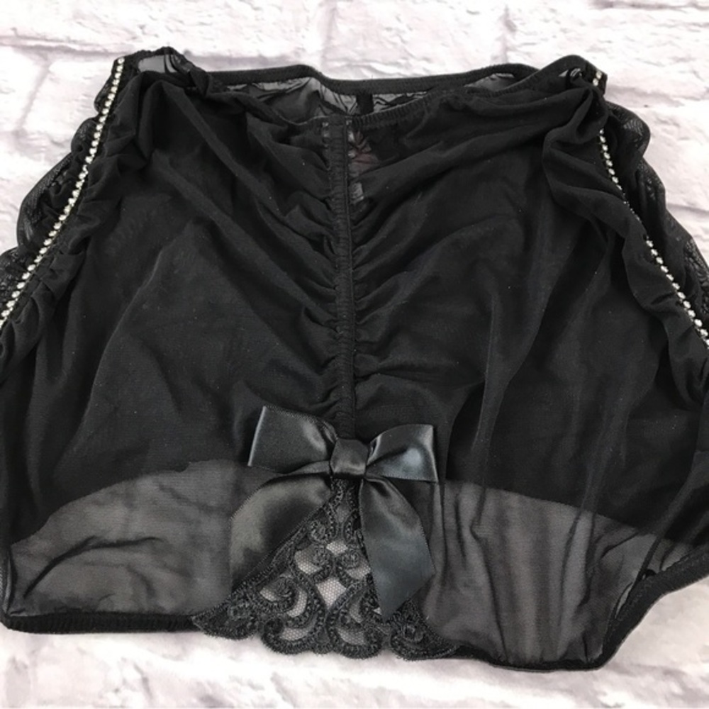 Victoria’s Secret Sheer Shirred Garter and Rhinestone‎ Pin-up Skirt NWOT